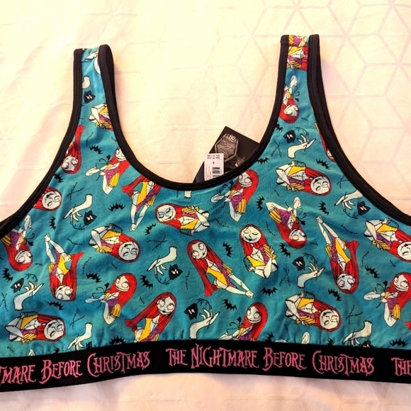 Disney Nightmare Before Christmas Sally Cotton Scoop Neck Bralette 4x - Picture 3 of 10
